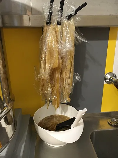 Folie abtropfen Folie abtropfen lassen